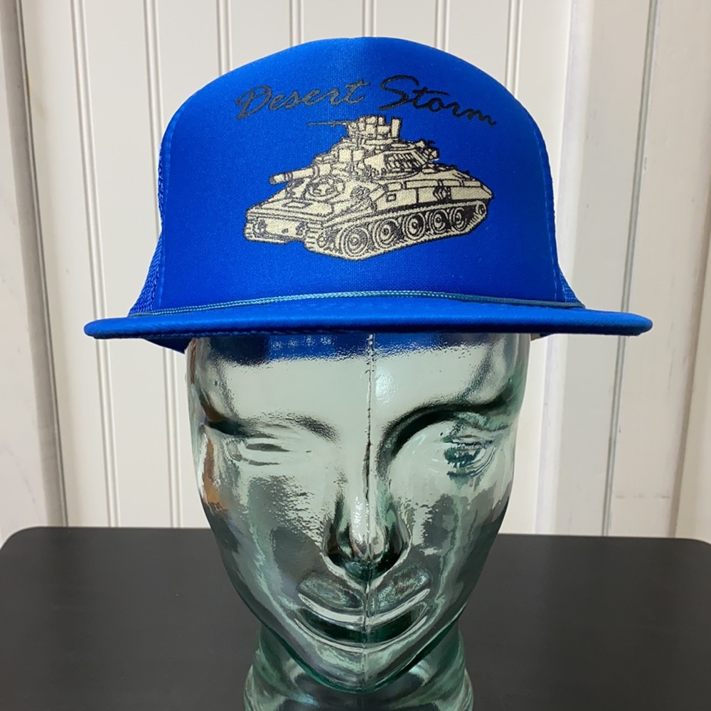 90s Desert Storm Tank Trucker Hat Cap 1990’s Vintage NOS New Old Stock